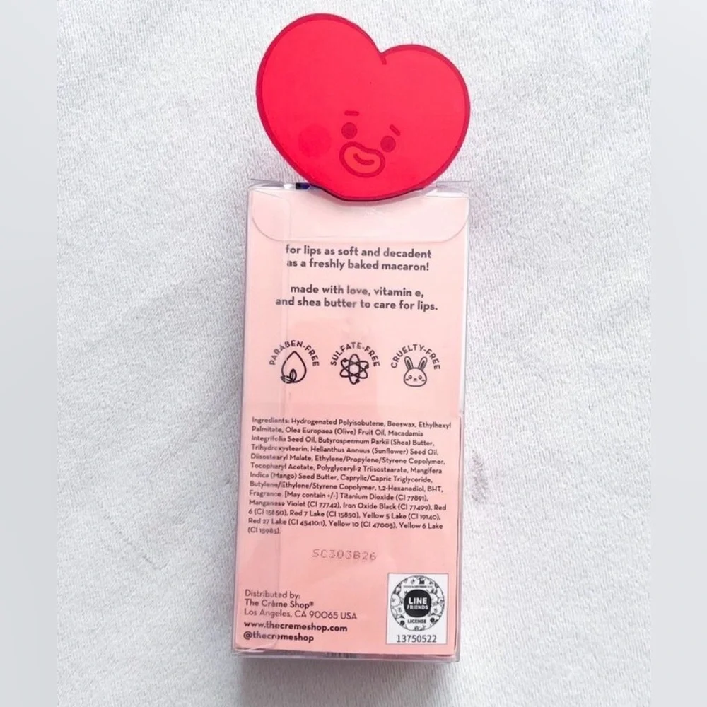 THE CREME SHOP BT21 TATA Macaron Lip Balm - Strawberry LIMITED EDITION